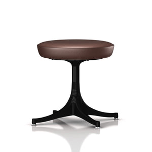 Nelson Pedestal Stool Stools herman miller Black Base Finish Brown MCL Leather - Add $319.00 