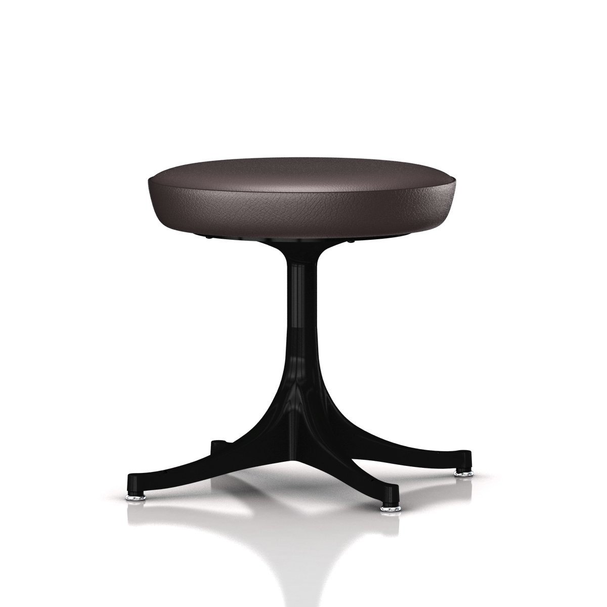 Nelson Pedestal Stool Stools herman miller Black Base Finish Espresso MCL Leather - Add $319.00 