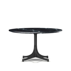 Nelson Pedestal Table Outdoor Outdoors herman miller 16" high x 28 1/2" diameter - Add $1230.00 Graphite Satin Base Wisconsin Black Marble Top - Add $320.00