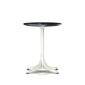 Nelson Pedestal Table Outdoor Outdoors herman miller 21 1/2" high x 17" diameter White Base Wisconsin Black Marble Top - Add $320.00