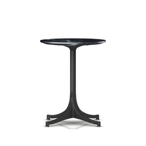 Nelson Pedestal Table Outdoor Outdoors herman miller 21 1/2" high x 17" diameter Graphite Satin Base Wisconsin Black Marble Top - Add $320.00