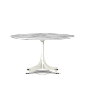 Nelson Pedestal Table Outdoor Outdoors herman miller 16" high x 28 1/2" diameter - Add $1230.00 White Base Georgia Grey Marble Top