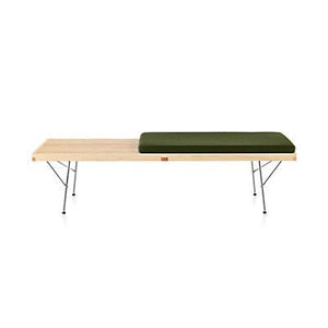 Nelson Platform Bench Cushion Benches herman miller 24-inches Wide Olive Leather 