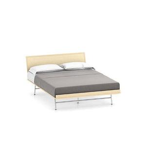 Nelson Thin Edge Bed - H Frame Legs Beds herman miller Queen Size Natural Cane Headboard White Ash Frame Finish