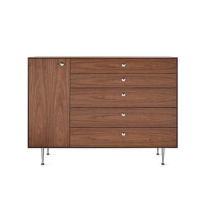Nelson Thin Edge Chest Cabinet storage herman miller Door on Left Silver Aluminum Alloy Pulls Walnut - Matching Finished Back +$211.65