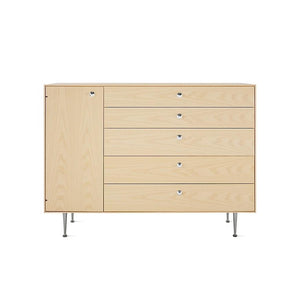 Nelson Thin Edge Chest Cabinet storage herman miller Door on Left Silver Aluminum Alloy Pulls White Ash - Matching Finished Back +$516.80