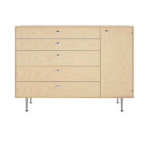Nelson Thin Edge Chest Cabinet storage herman miller Door on Right Silver Aluminum Alloy Pulls White Ash - Matching Finished Back +$516.80
