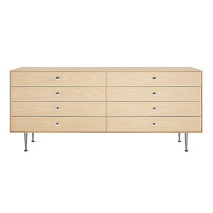 Nelson Thin Edge Double Dresser storage herman miller Silver Aluminum Alloy Pulls White Ash - Matching Finished Back +$516.80 