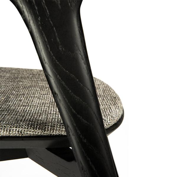 Oak Bok Black Dining Chair - Upholstered Seat Chairs Ethnicraft 