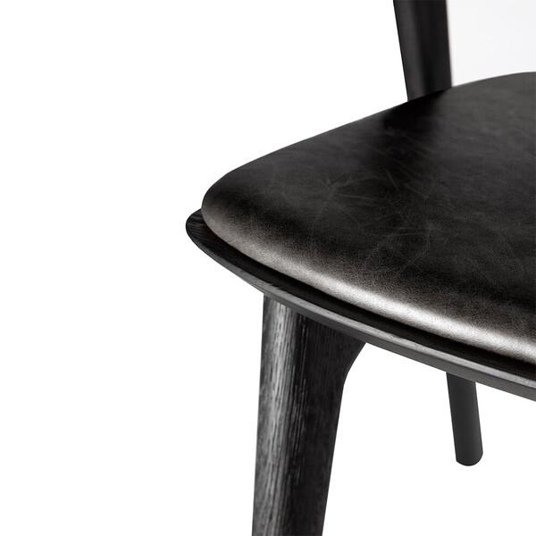 Oak Bok Black Dining Chair - Upholstered Seat Chairs Ethnicraft 