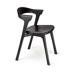 Oak Bok Black Dining Chair - Upholstered Seat Chairs Ethnicraft Black Leather 