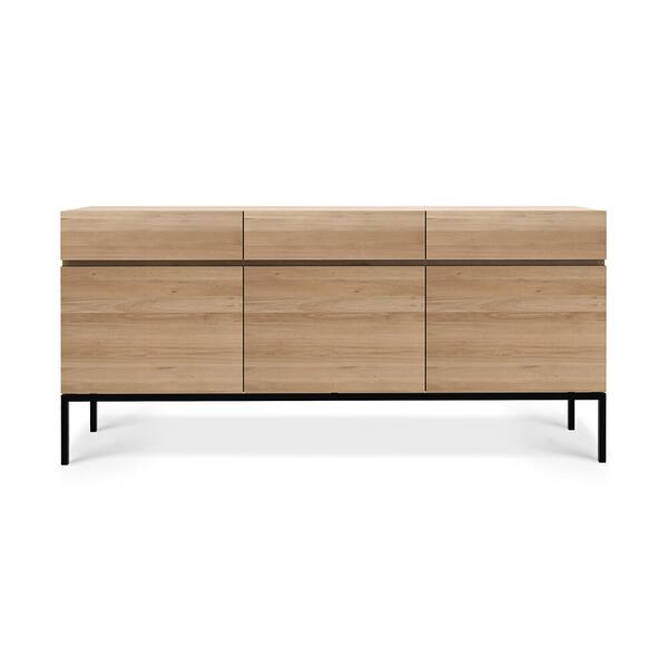 Oak Ligna Sideboard storage Ethnicraft 3 Doors Black 