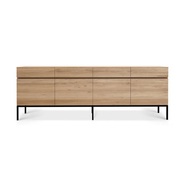 Oak Ligna Sideboard storage Ethnicraft 4 Doors Black 