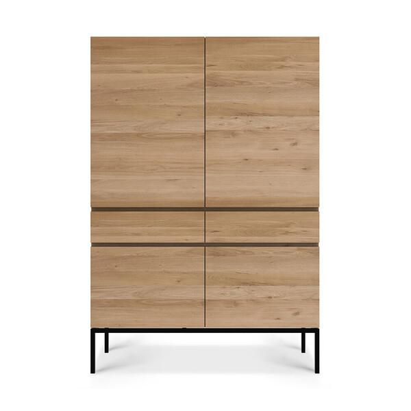 Oak Ligna Storage Cupboard storage Ethnicraft Black Metal 