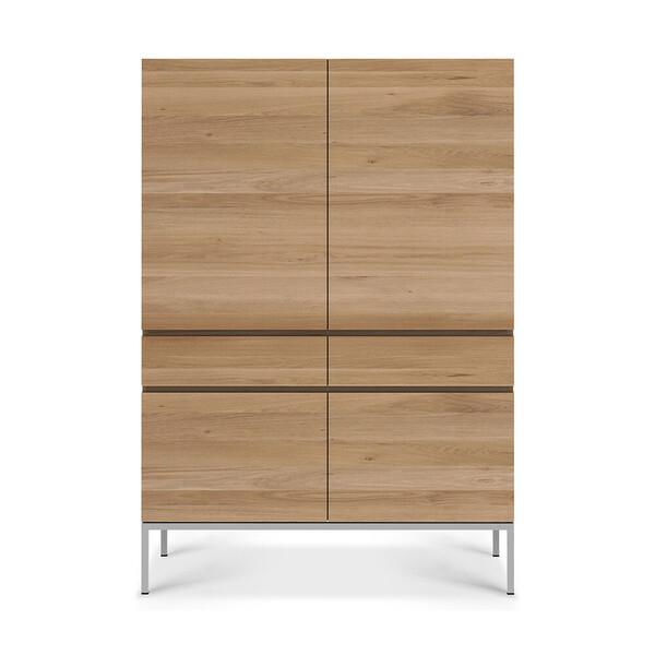 Oak Ligna Storage Cupboard storage Ethnicraft Stainless Steel 