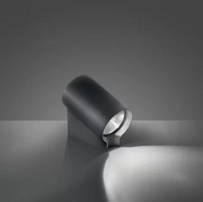 Oblique Outdoor LED Ground Light Outdoor Lighting Artemide Oblique LED w/ Ground Spike Anthracite Grey 