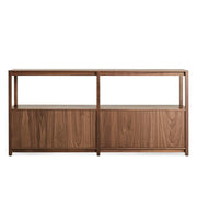 Open Plan Large Low Bookcase Shelves BluDot Walnut 