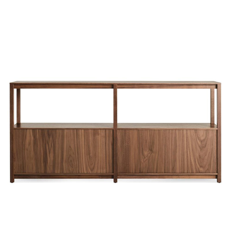Open Plan Large Low Bookcase Shelves BluDot Walnut 