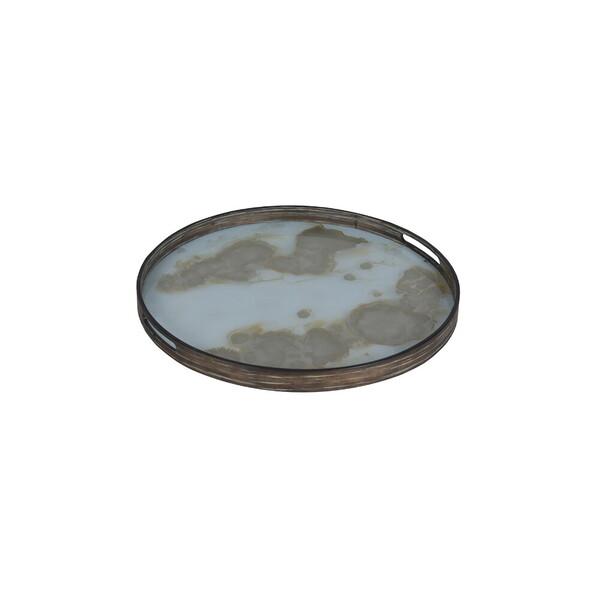 Organic Round Glass Tray Tray Ethnicraft Mist Gold 