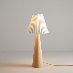 Cecil Table Light Table Lamp Original BTC Oak Cone Sand and Taupe Braided Cable 