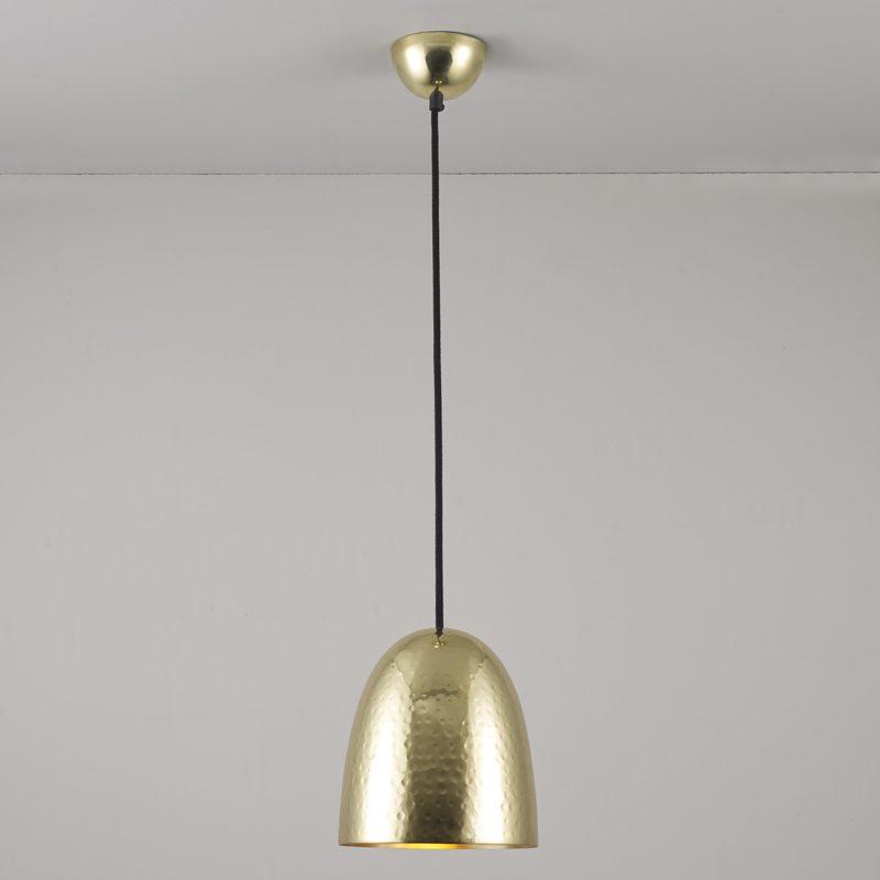Stanley Small Pendant Light Pendant Lights Original BTC Hammered Polished Brass 