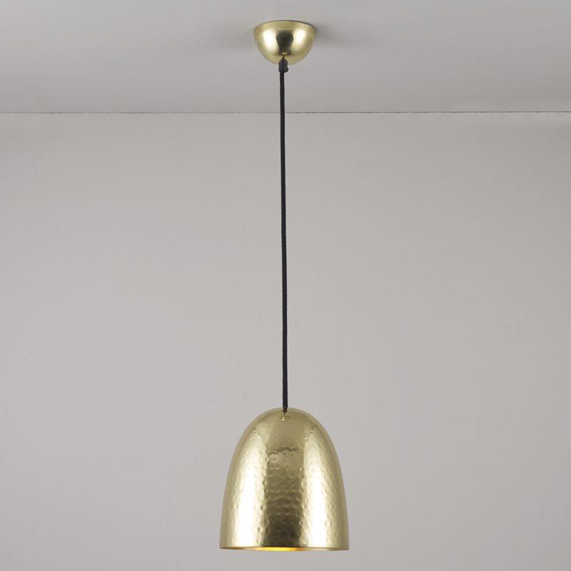 Stanley Small Pendant Light Pendant Lights Original BTC Hammered Polished Brass 