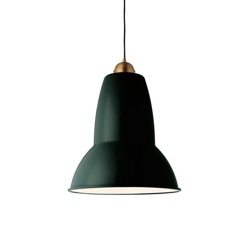 Original 1227 Giant Brass Pendant Pendant Lights Anglepoise Midnight Green 