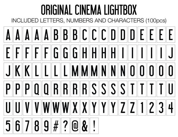 My Cinema Lightbox Vibrant Letter Pack (FOR Mini Cinema Lightbox), 100 Lightbox Letters