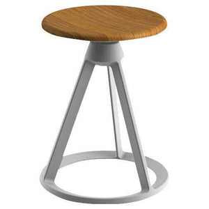 Piton Outdoor Fixed-Height Stool Outdoors Knoll Teak Sterling 