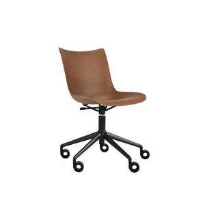 P/Wood Wheels Chair Chairs Kartell Dark Wood/Black Basic Veneer 