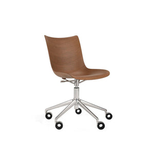 P/Wood Wheels Chair Chairs Kartell Dark Wood/Chrome Basic Veneer 