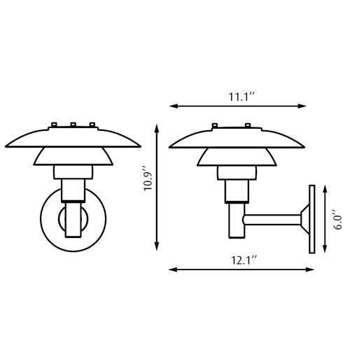 PH 3/2.5 Outdoor Wall Sconce Outdoor Lighting Louis Poulsen 