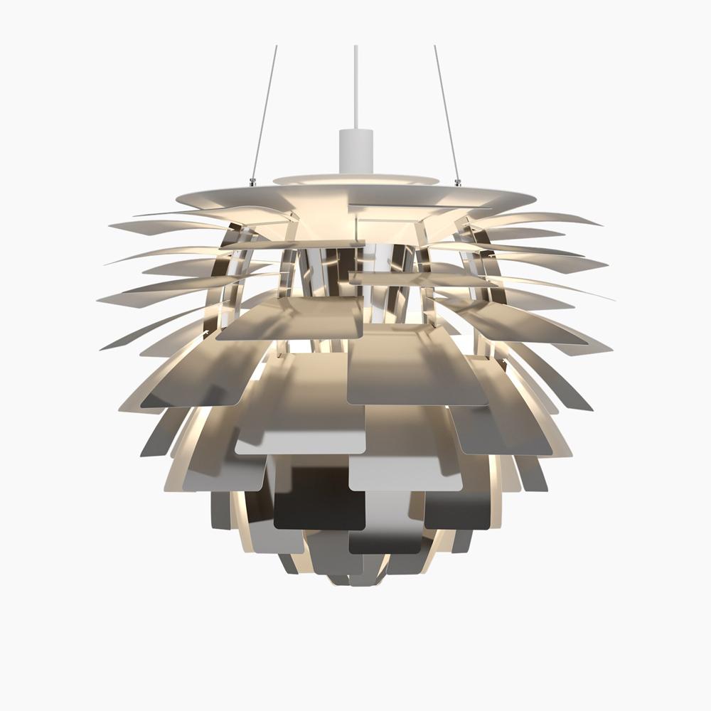 PH Artichoke Pendant hanging lamps Louis Poulsen Large-28.3" D Polished Stainless Steel 