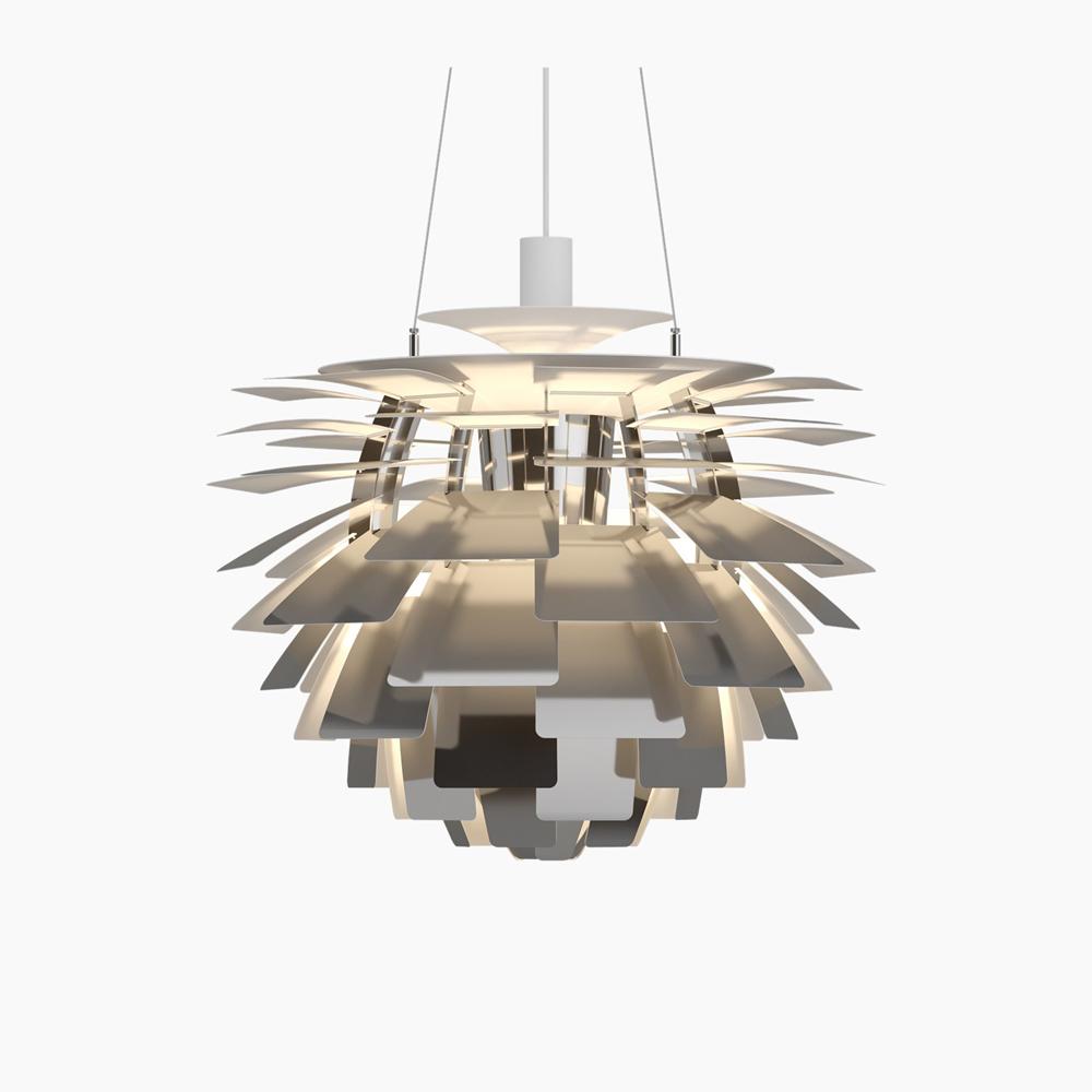 PH Artichoke Pendant hanging lamps Louis Poulsen Medium-23.6" D Polished Stainless Steel 