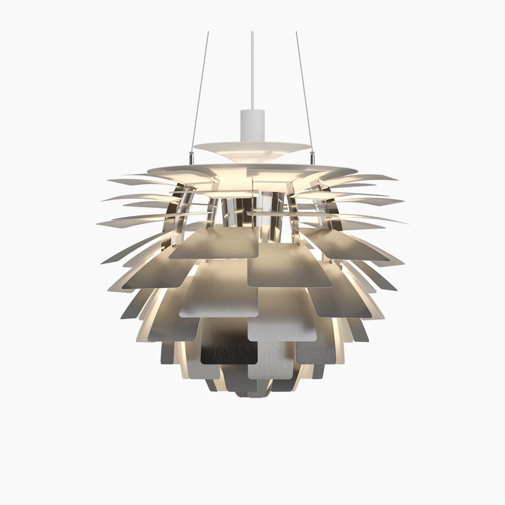 PH Artichoke Pendant hanging lamps Louis Poulsen Medium-23.6" D Brushed Stainless Steel 