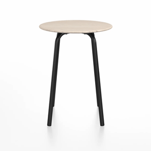 Emeco Parrish Cafe Table - Round Top Dining Tables Emeco Table Top 24" Black Powder Coated Aluminum Ash Wood