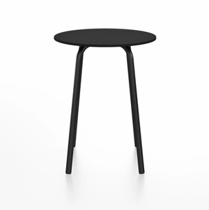 Emeco Parrish Cafe Table - Round Top Dining Tables Emeco Table Top 24" Black Powder Coated Aluminum Black HPL