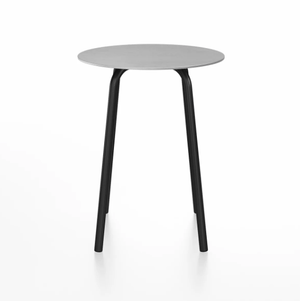 Emeco Parrish Cafe Table - Round Top Dining Tables Emeco Table Top 24" Black Powder Coated Aluminum Brushed Aluminum