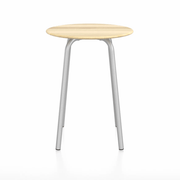 Emeco Parrish Cafe Table - Round Top Dining Tables Emeco Table Top 24" Clear Anodized Aluminum Accoya Wood