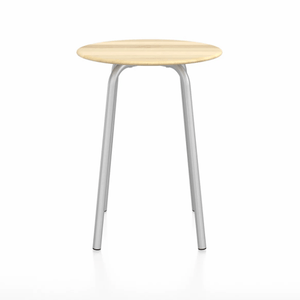 Emeco Parrish Cafe Table - Round Top Dining Tables Emeco Table Top 24" Clear Anodized Aluminum Accoya Wood