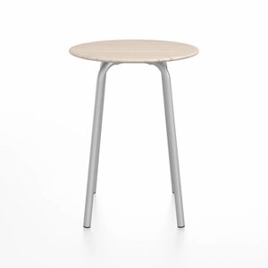 Emeco Parrish Cafe Table - Round Top Dining Tables Emeco Table Top 24" Clear Anodized Aluminum Ash Wood