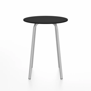 Emeco Parrish Cafe Table - Round Top Dining Tables Emeco Table Top 24" Clear Anodized Aluminum Black HPL
