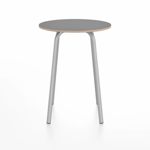 Emeco Parrish Cafe Table - Round Top Dining Tables Emeco Table Top 24" Clear Anodized Aluminum Gray Laminate Plywood