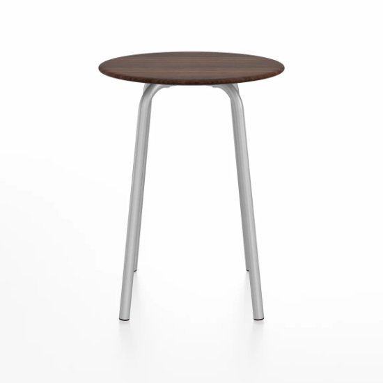 Emeco Parrish Cafe Table - Round Top Dining Tables Emeco Table Top 24" Clear Anodized Aluminum Walnut Wood