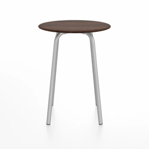 Emeco Parrish Cafe Table - Round Top Dining Tables Emeco Table Top 24" Clear Anodized Aluminum Walnut Wood