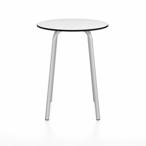 Emeco Parrish Cafe Table - Round Top Dining Tables Emeco Table Top 24" Clear Anodized Aluminum White HPL