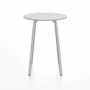 Emeco Parrish Cafe Table - Round Top Dining Tables Emeco Table Top 24" Clear Anodized Aluminum White Laminate Plywood