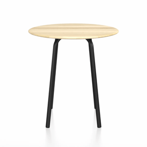 Emeco Parrish Cafe Table - Round Top Dining Tables Emeco Table Top 30" Black Powder Coated Aluminum Accoya Wood
