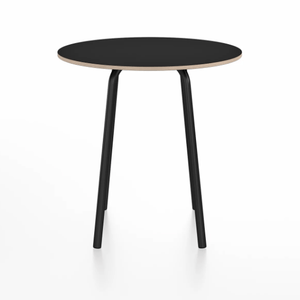 Emeco Parrish Cafe Table - Round Top Dining Tables Emeco Table Top 30" Black Powder Coated Aluminum Black Laminate Plywood