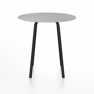 Emeco Parrish Cafe Table - Round Top Dining Tables Emeco Table Top 30" Black Powder Coated Aluminum Brushed Aluminum